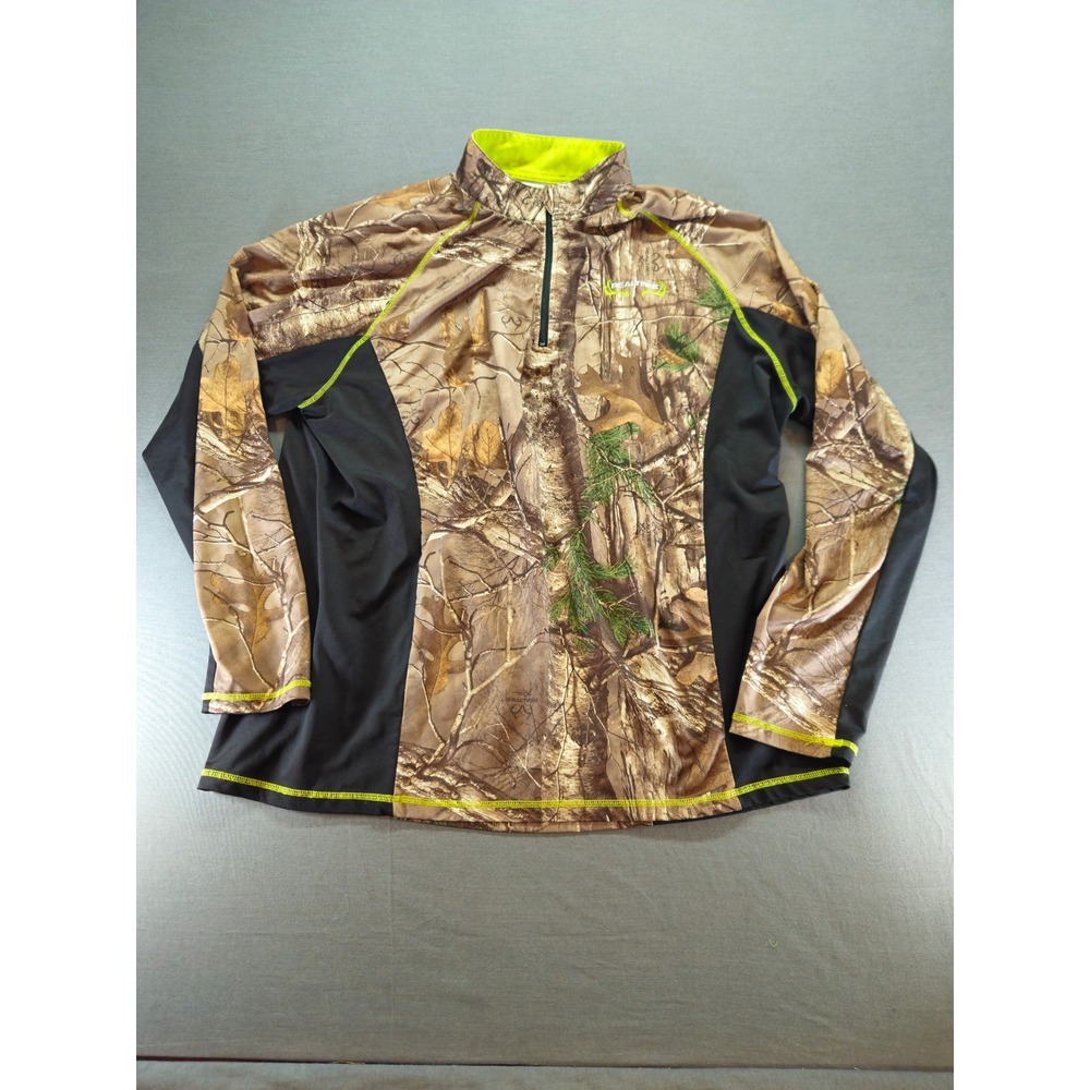 Realtree Xtra Camo Quarter Zip Performance Shirt Mens XL Scent Factor Hunting